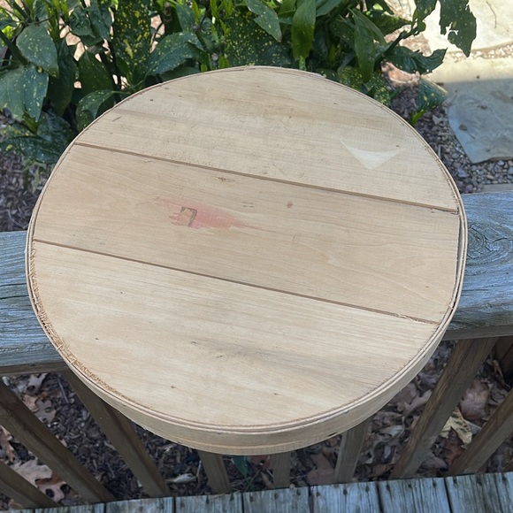 Vintage Primitive Round Banded Wood Cheese Box - Picture 2 of 5
